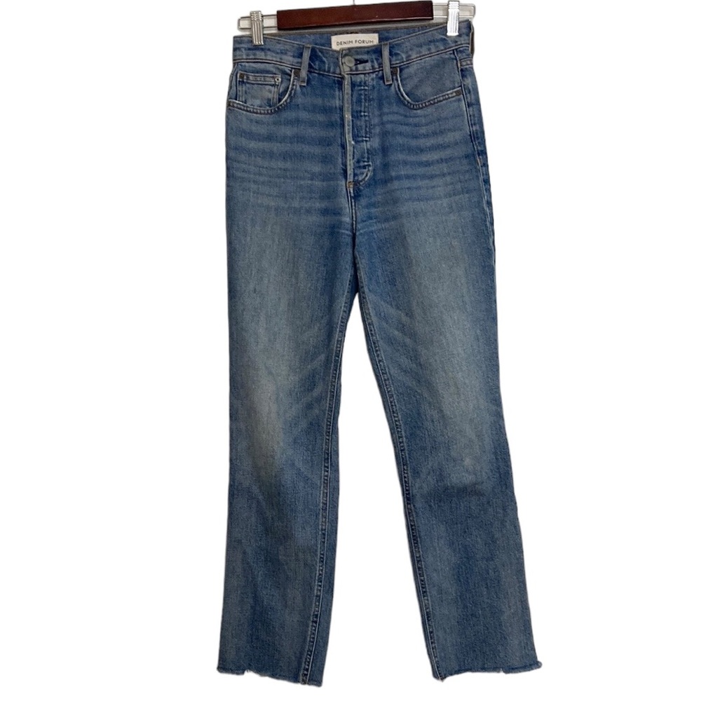 Denim Forum Jeans Womens 25 x 27 Arlo High Rise Straight Blue Retro Aritzia